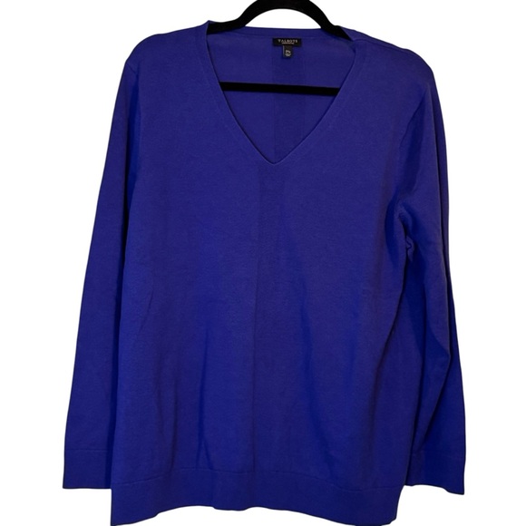 Talbots Classic Purple V-Neck Sweater Long Sleeve Plus Petite Size 2XP - Picture 1 of 8
